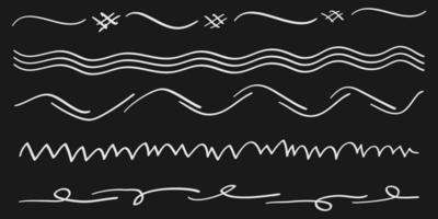 hand drawn underlines symbol in doodle style vector