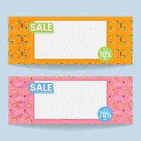 memphis horizontal abstract banner set vector