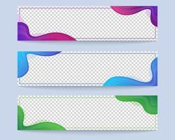 liquid horizontal abstract colorful banner collection vector