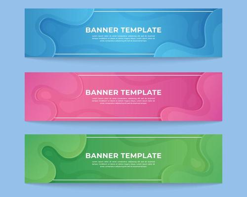 liquid horizontal abstract colorful banner collection