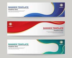 liquid horizontal abstract colorful banner collection vector