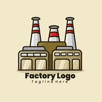 Factory building logo design creative concept. Factory vector icon illustration. Visual graphic representation of a factory building concept