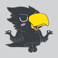 cute little crow vector illustration