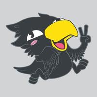cute little crow vector illustration