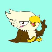 cute little eagle vector illustration