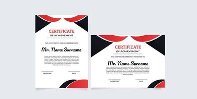 A4 portrait and landscape size for diploma certificate, business award. Colorful geometric border background for certificate vector