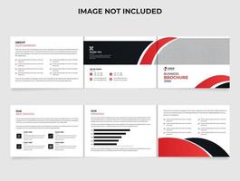 Tri Fold landscape Business brochure design with creative shape brochure template vector