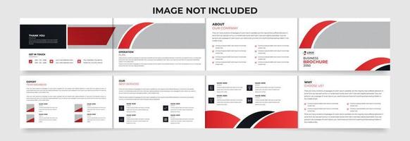 Four Fold landscape Business brochure design with creative shape brochure template vector