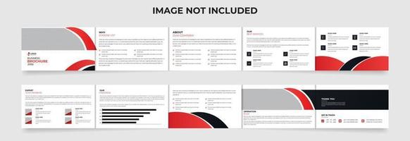 Five Fold landscape Business brochure design with creative shape brochure template vector