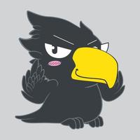 cute little crow vector illustration