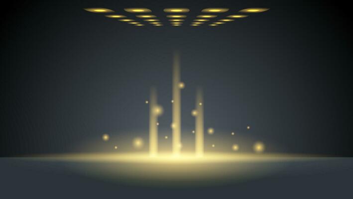 abstract golden light background with lamp. vector illustration