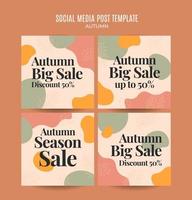 Set of abstract autumn backgrounds for social media stories or web banner. Use for event invitation, discount voucher, advertising. vector