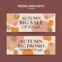 Set of abstract autumn backgrounds for social media stories or web banner. Use for event invitation, discount voucher, advertising. vector