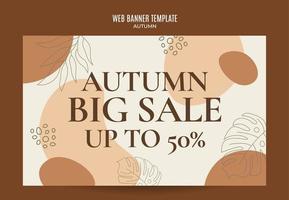 Set of abstract autumn backgrounds for social media stories or web banner. Use for event invitation, discount voucher, advertising. vector