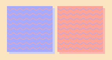 fondo de patrón de curva sin costuras coloreado con hermoso neón rosa pastel y púrpura vector