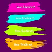 Set of colorful neon pastel brush stroke collection vector