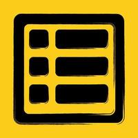 List vector icon with grunge stroke effect