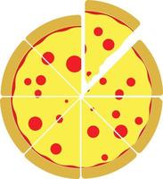 Illustration of six slices pizza vector