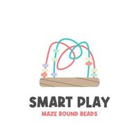 Maze round beads vector illustration logo children's smart toy