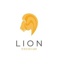 Yellow lion abstract vector illustration logo with overlapping colors