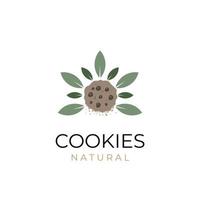 logotipo de ilustración de vector simple de galletas naturales