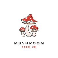 Red mushroom line art vector illustration logo