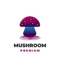 Unique and flaming gradient purple mushroom vector illustration logo