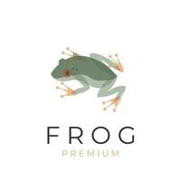 Green frog vector illustration logo with overlapping colors