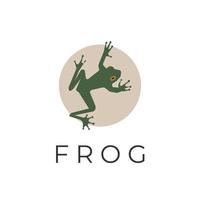 Vector illustration logo of a crawling frog