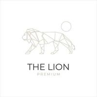 Elegant line art geometric lion vector illustration logo