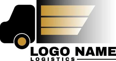 Logistic company with truck pro logo pro vector