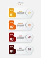 Infographic template business concept with workflow. vector