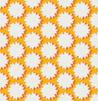 groovy background. Seamless bright repeat pattern of simple blooming flowers in 1970s psychedelic hippie style. graphic decor ornament in retro design. vector illustration