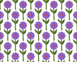 groovy background. Seamless bright repeat pattern of simple blooming flowers in 1970s psychedelic hippie style. graphic decor ornament in retro design. vector illustration