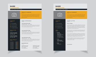 professional Resume and Cover Letter Black or Orange designer jobs resumes vector