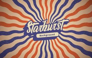 Retro starburst background with retro texture and text word starburst as an example vector