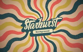 Retro starburst background with retro texture and text word starburst as an example vector