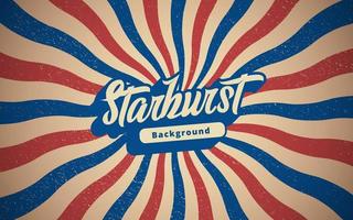 Retro starburst background with retro texture and text word starburst as an example vector