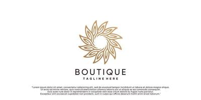 Lotus floral logo design template for boutique with unique concept Premium Vector