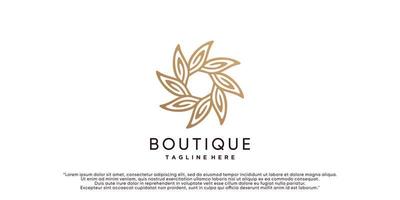 Lotus floral logo design template for boutique with unique concept Premium Vector