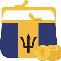 bandera dibujada a mano de barbados, bandera dibujada a mano del dólar de barbados vector