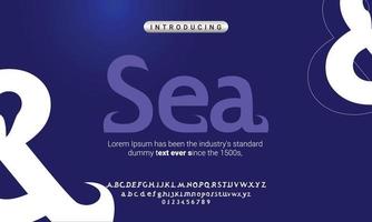 sharp corners of the font and wavy like ocean waves. vector font introduction