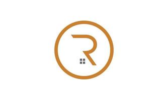 Logo design of R in vector for construction, home, real estate, building, property. Minimal awesome trendy professional logo design template