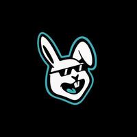 Trendy Laughing Rabbit Face Cartoon vector