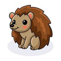 Cute little hedgehog cartoon posing vector