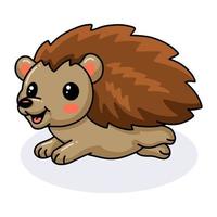 Cute little hedgehog cartoon running vector