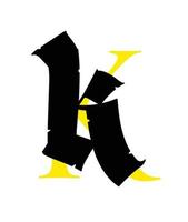 letra k, de estilo gótico. vector