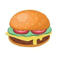 ilustración vectorial hamburguesa hamburguesa con queso comida rápida vector