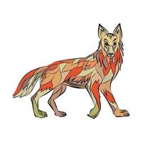 Coyote Side Isolated Drawing vector