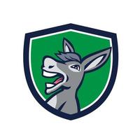 Donkey Head Shouting Crest Retro vector